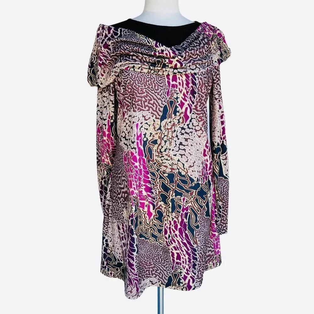ISLE By MELIS KOZAN Women’s Size XL Purple Cowl Shoulder Long Sleeve Dress